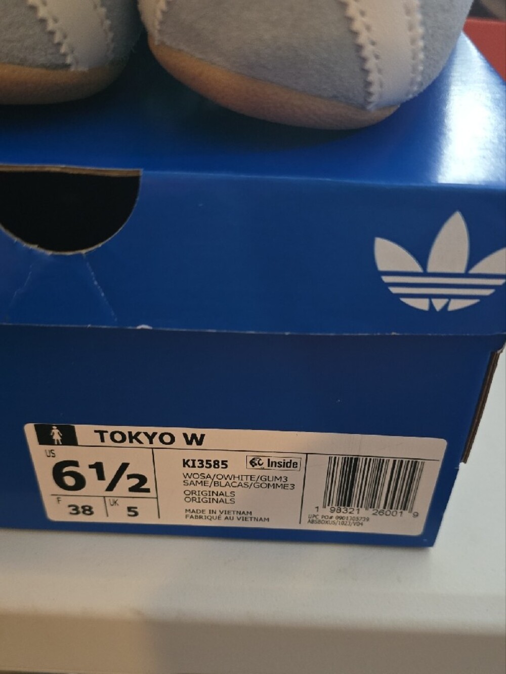 adidas Grey Suede Sneakers with White Stripes - Picture 2 of 2